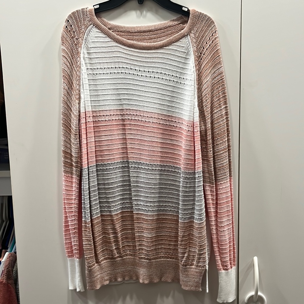 BTFBM Pink white and Gray Long sleeved top